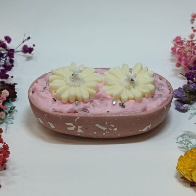 vazo porselanis kokkino me margarites apo keri